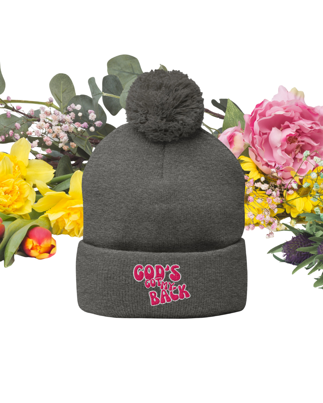 "GODS GOT MY BACK" EMBROIDERED BEANIE