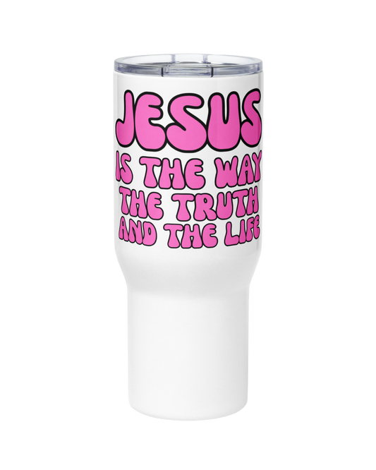 "JESUS WAY TRUTH LIFE" TRAVEL MUG WITH HANDLE