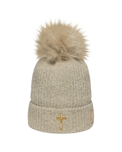 "CROSS" Columbia pom-pom beanie