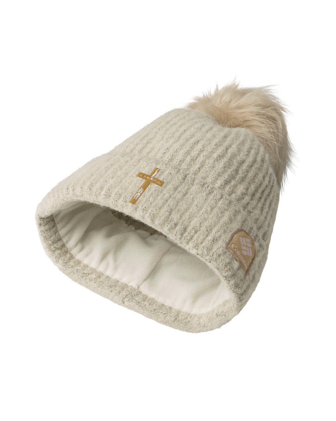 "CROSS" Columbia pom-pom beanie
